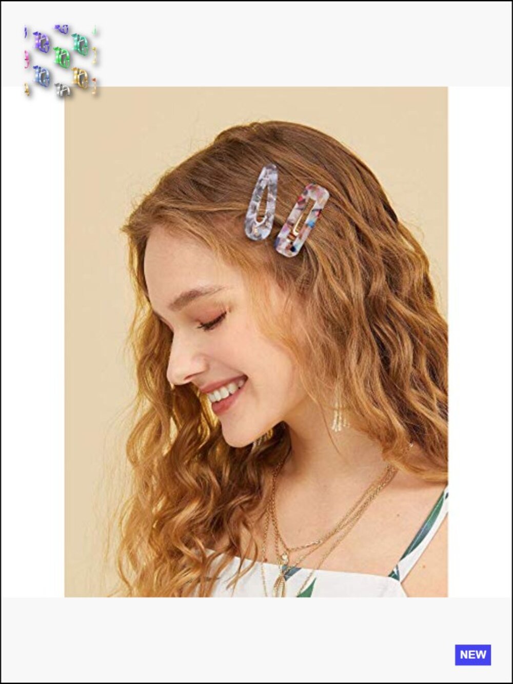 28 Pack Acrylic Resin Hair Barrettes Geometric Snap Clips Women Ladies Set - Picture 3 of 7